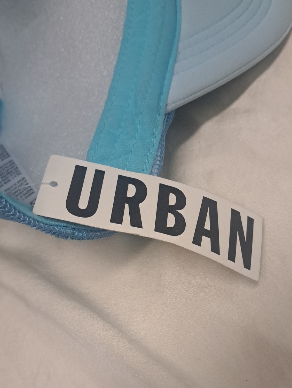 URBAN White and Blue Trucker Hat with Mushroom Patch - Picture 4 of 5